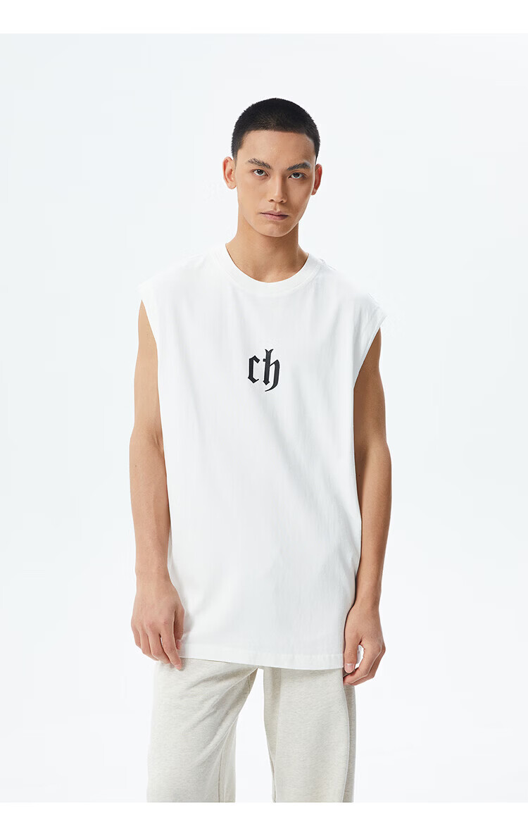 CHINISM Classic Cotton Logo Vest Men Summer Breathable Sleeveless Tank Top XV2333H6031 9